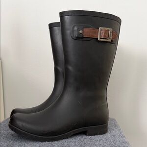 Chooka Black Boots with Brown Buckle